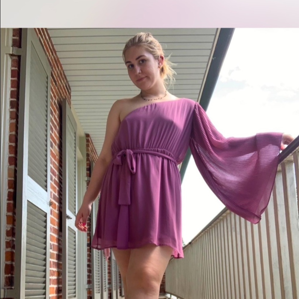 Lush One-Shoulder Mauve Dress
